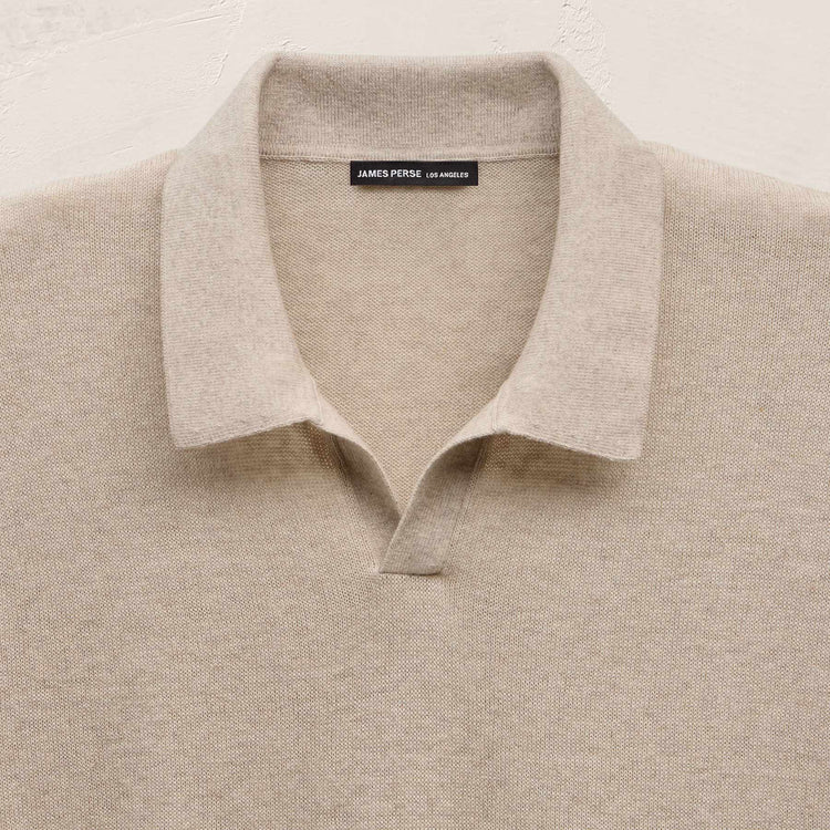 Organic Cotton Cashmere Polo in Wheat | James Perse Los Angeles