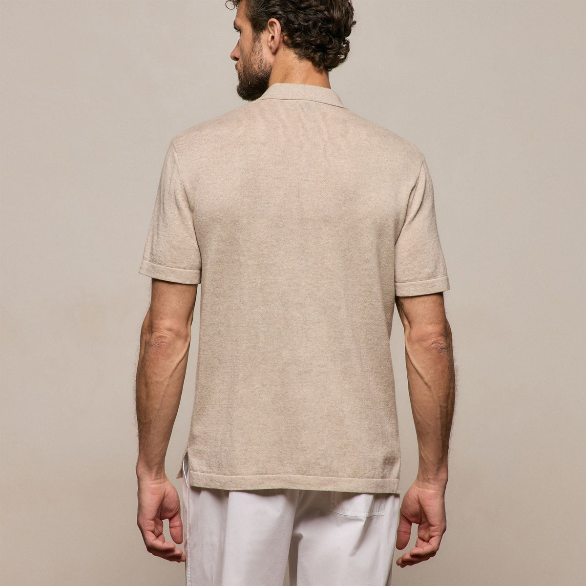 Cotton Cashmere Polo in Wheat | James Perse Los Angeles