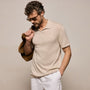 Cotton Cashmere Polo in Wheat | James Perse Los Angeles