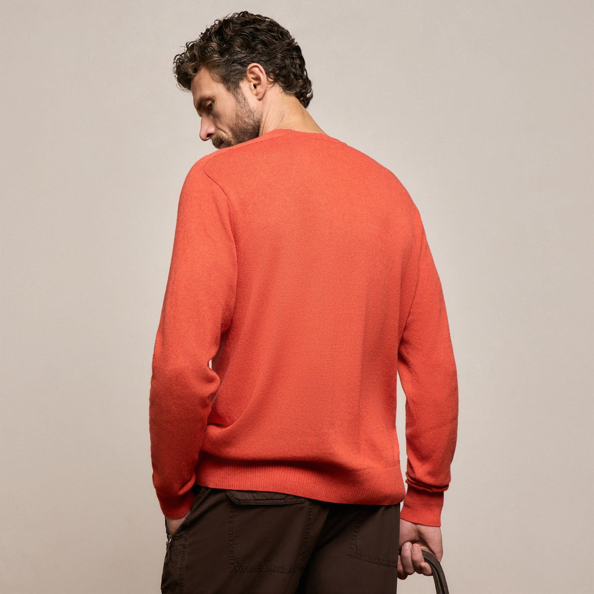 Cotton Cashmere Raglan Crew in Blood Orange | James Perse Los Angeles