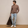 Cotton Cashmere Raglan Crew in Brownstone | James Perse Los Angeles