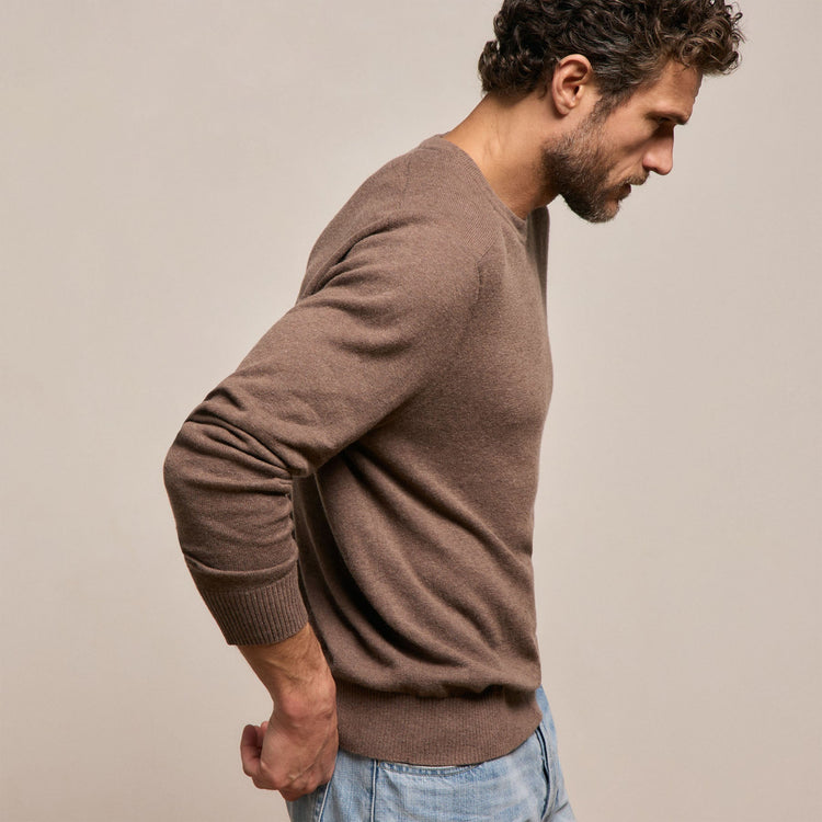 Cotton Cashmere Raglan Crew in Brownstone | James Perse Los Angeles