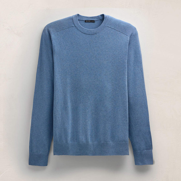 Organic Cotton Cashmere Raglan Crew in Denim | James Perse Los Angeles