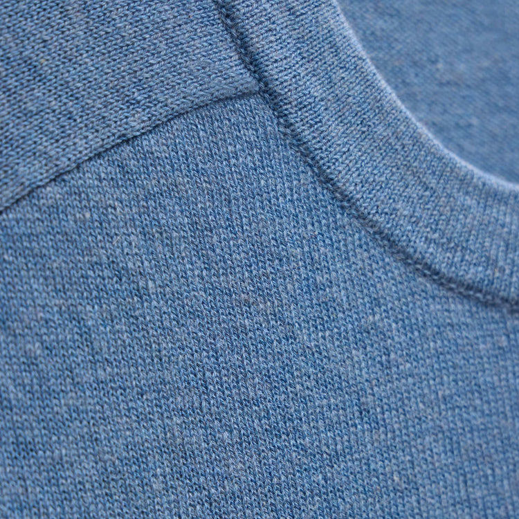 Organic Cotton Cashmere Raglan Crew in Denim | James Perse Los Angeles