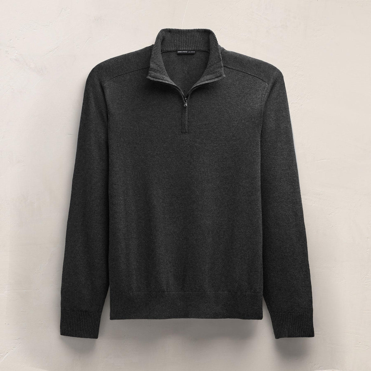 Organic Cotton Cashmere Half Zip in Coal | James Perse Los Angeles