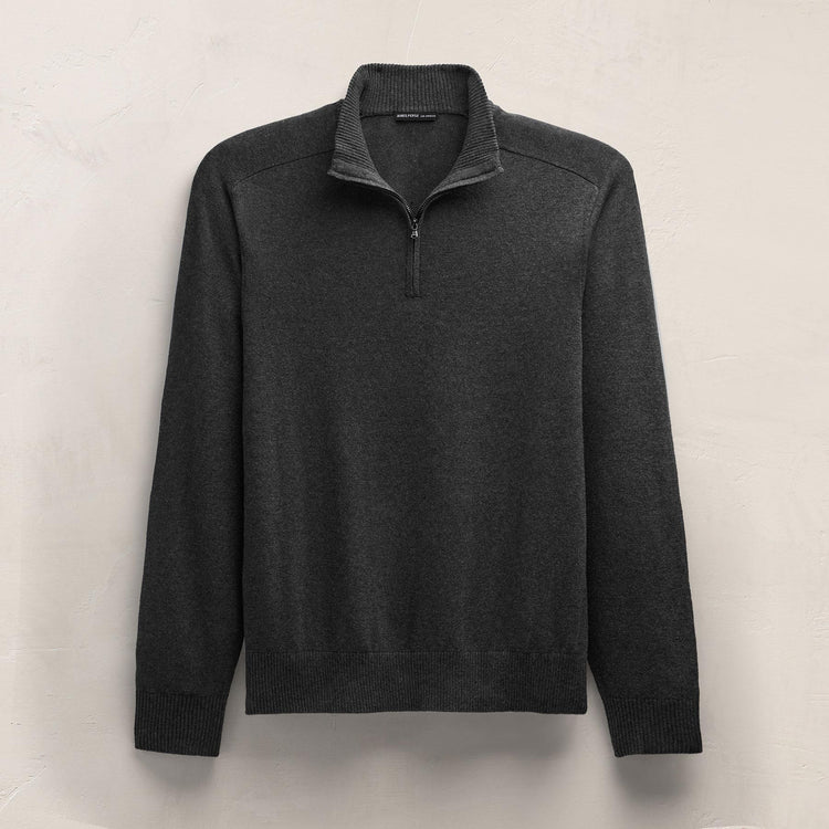 Organic Cotton Cashmere Half Zip in Coal | James Perse Los Angeles