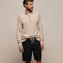 Cotton Cashmere Half Zip in Wheat | James Perse Los Angeles