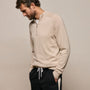 Cotton Cashmere Half Zip in Wheat | James Perse Los Angeles
