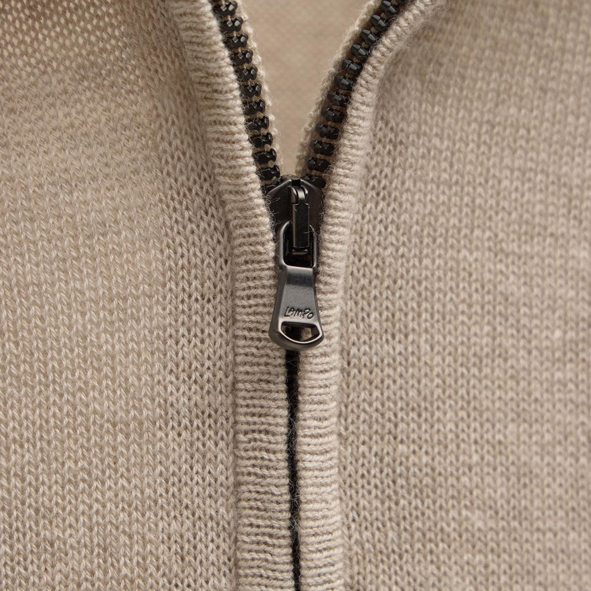 Organic Cotton Cashmere Half Zip in Wheat | James Perse Los Angeles