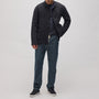 Double Bed Cotton Knit Jacket in Black/Navy | James Perse Los Angeles