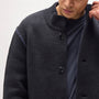 Double Bed Cotton Knit Jacket in Black/Navy | James Perse Los Angeles