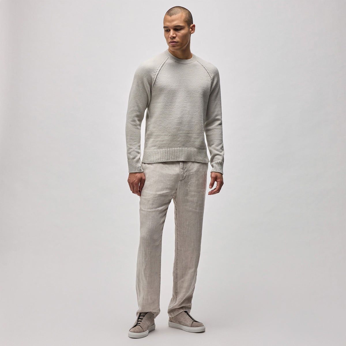 Cotton Knit Raglan Crew in Salt | James Perse Los Angeles