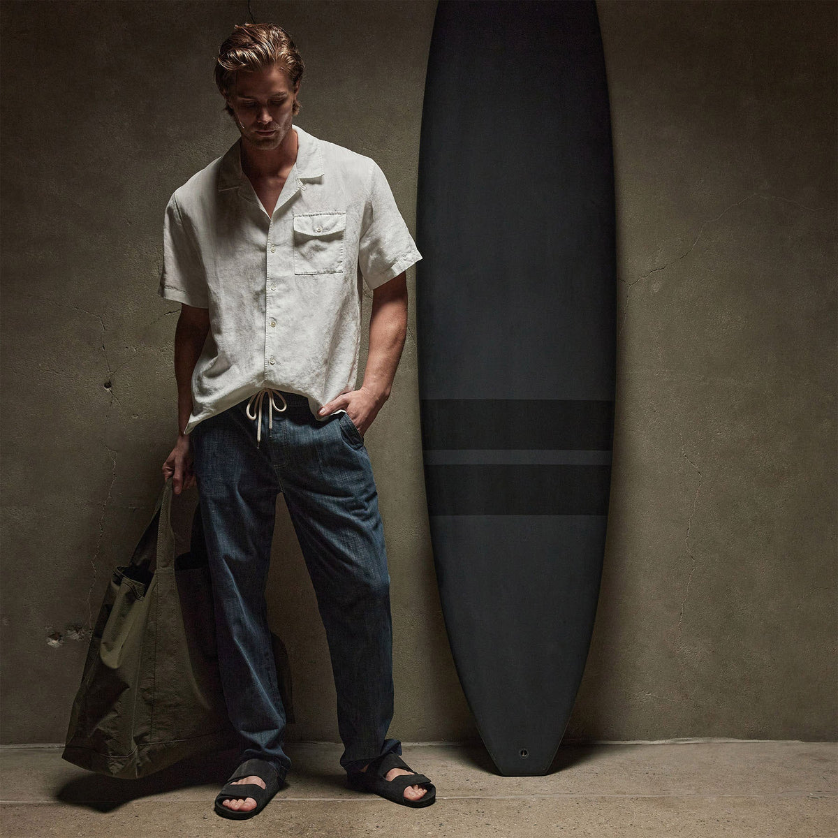 Cotton Denim Pant in Medium Wash | James Perse Los Angeles