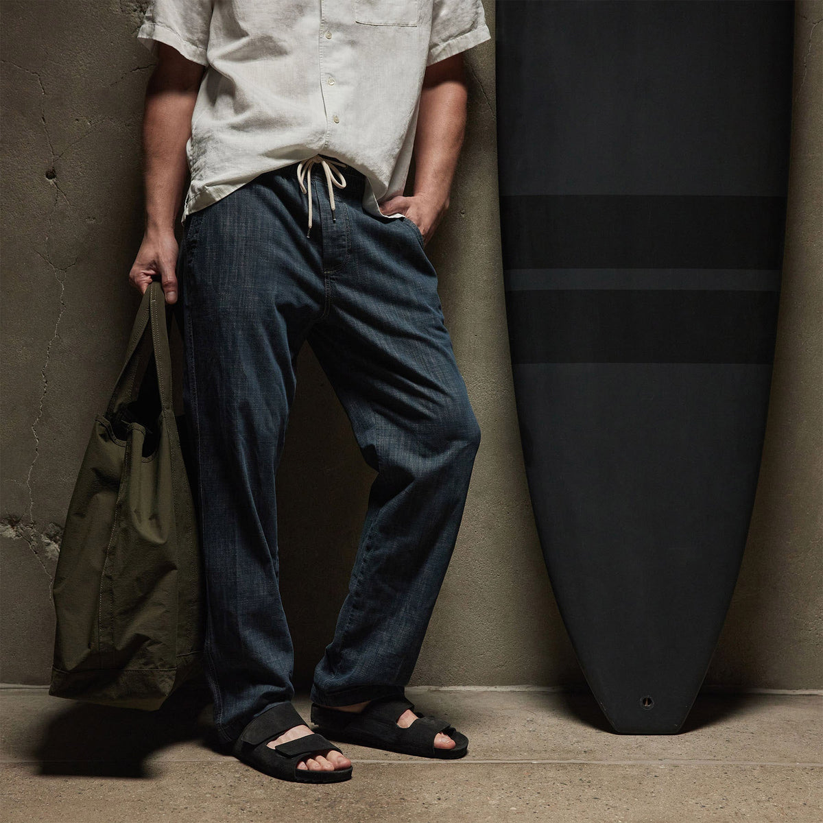 Cotton Denim Pant in Medium Wash | James Perse Los Angeles