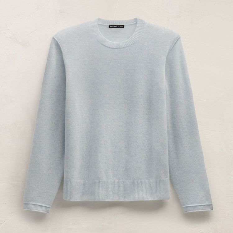 Soft Featherweight Cashmere Crew in Grey Glacier | James Perse Los Angeles