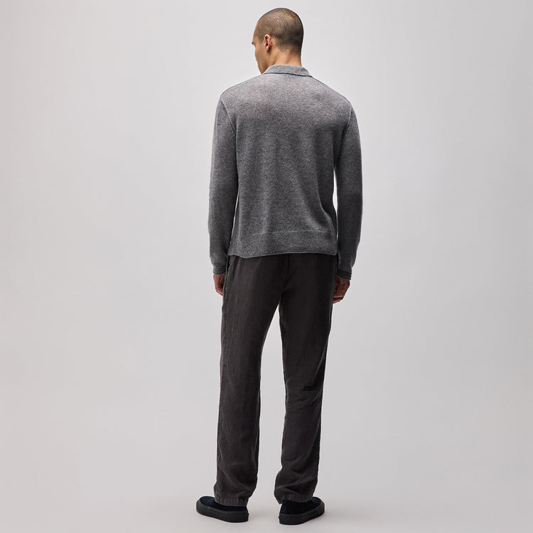 Soft Featherweight Cashmere Polo in Heather Grey | James Perse Los Angeles