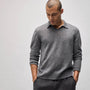 Soft Featherweight Cashmere Polo in Heather Grey | James Perse Los Angeles