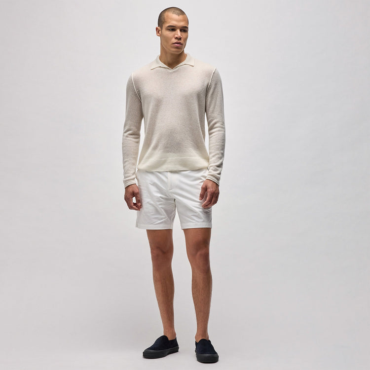 Soft Featherweight Cashmere Polo in Oyster | James Perse Los Angeles