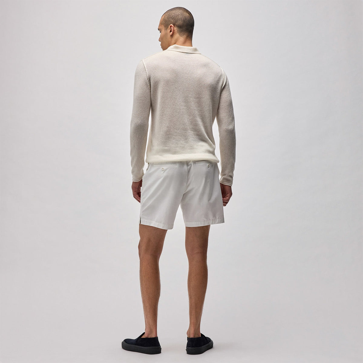 Soft Featherweight Cashmere Polo in Oyster | James Perse Los Angeles