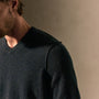 Soft Featherweight Cashmere V Neck in Coal | James Perse Los Angeles