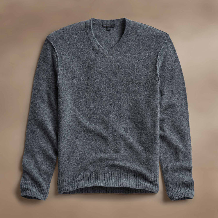 Open Knit Cashmere VinNeck in Flannel | James Perse Los Angeles