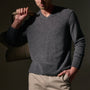 Open Knit Cashmere VinNeck in Flannel | James Perse Los Angeles