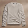 Soft Featherweight Cashmere V Neck in Tan | James Perse Los Angeles
