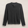 Soft Featherweight Cashmere Waffle Henley in Coal | James Perse Los Angeles