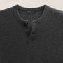 Soft Featherweight Cashmere Waffle Henley in Coal | James Perse Los Angeles