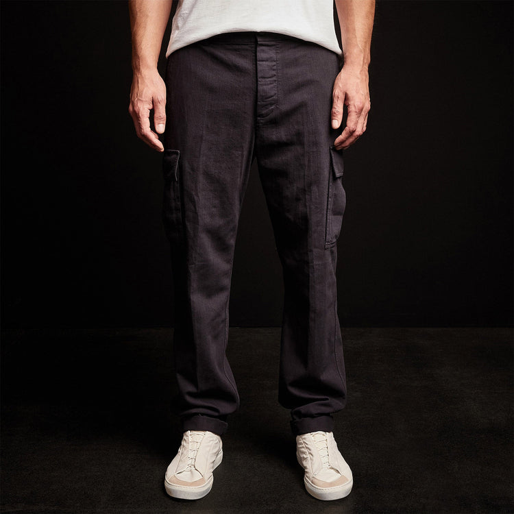 Organic Slub Cotton Cargo Pant in French Navy | James Perse Los Angeles