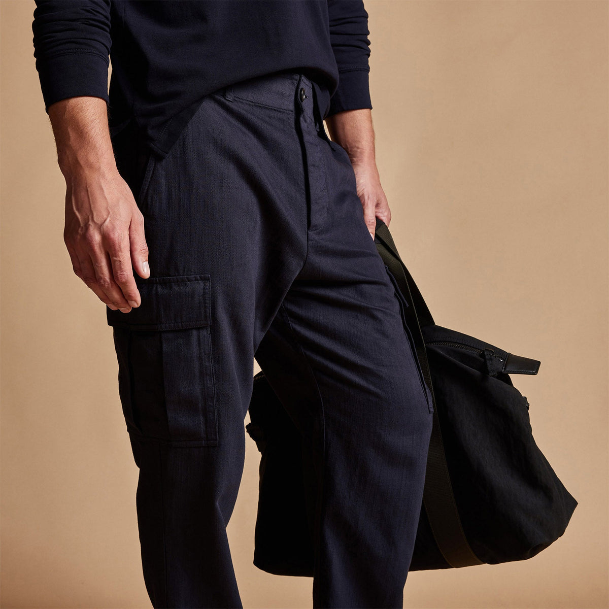 Organic Slub Cotton Cargo Pant in French Navy | James Perse Los Angeles