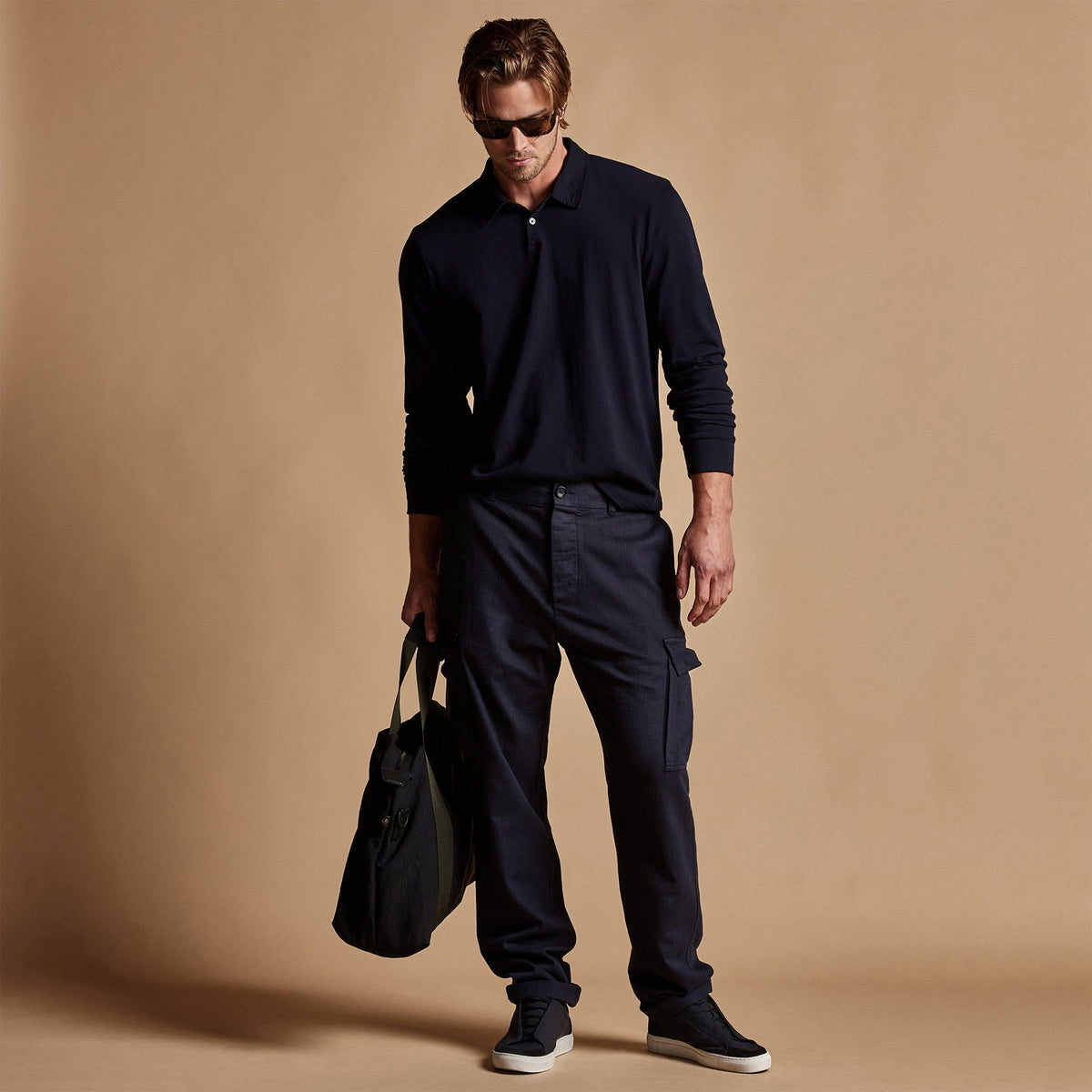 Organic Slub Cotton Cargo Pant in French Navy | James Perse Los Angeles