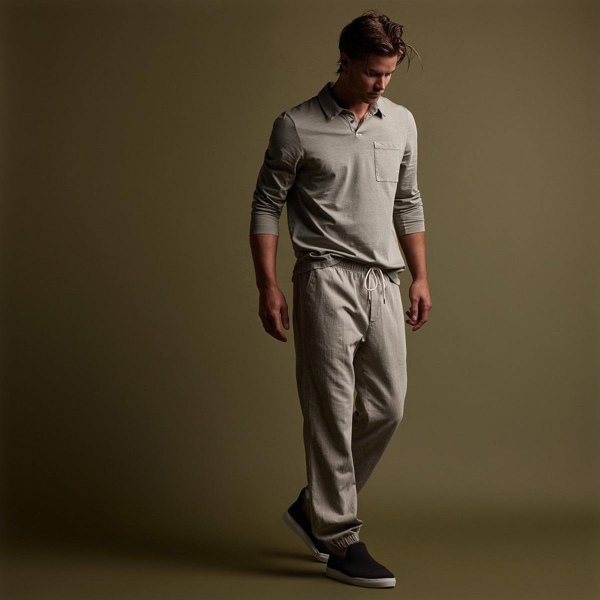 Slub Cotton Easy Pant in Mineral Pigment | James Perse Los Angeles
