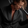 Old School Track Jacket in Black | James Perse Los Angeles