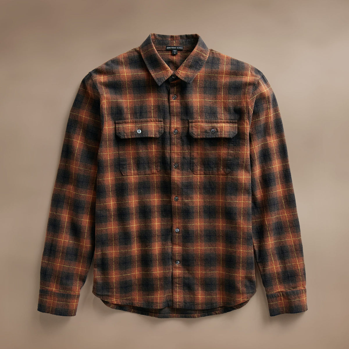 Plaid Flannel Shirt  in Amber Plaid | James Perse Los Angeles