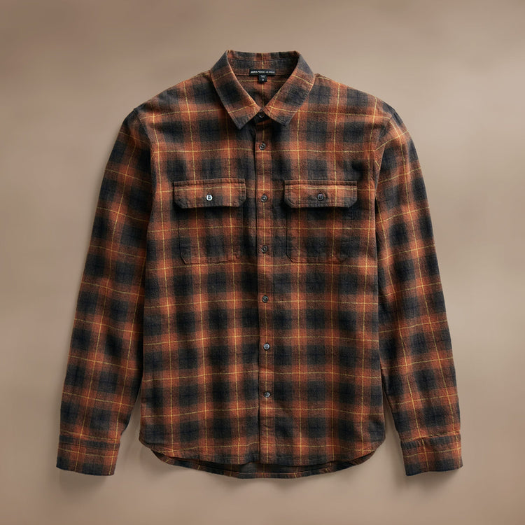 Plaid Flannel Shirt  in Amber Plaid | James Perse Los Angeles