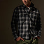 Plaid Flannel Shirt  in Black/White | James Perse Los Angeles