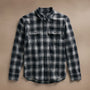 Plaid Flannel Shirt  in Black/White | James Perse Los Angeles