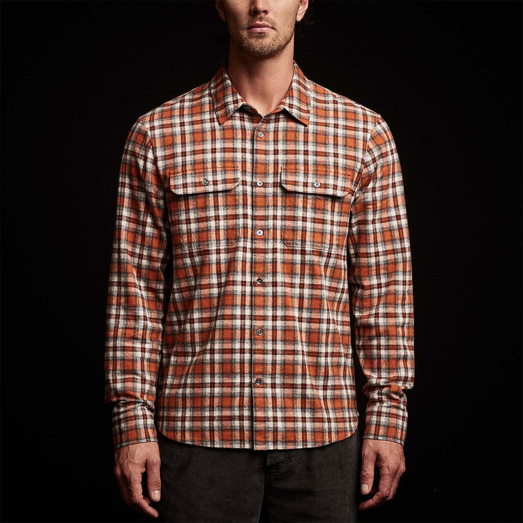 Plaid Flannel Shirt in Bonfire | James Perse Los Angeles