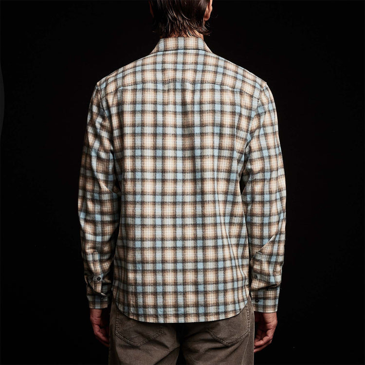Plaid Flannel Shirt in Baby Blue | James Perse Los Angeles