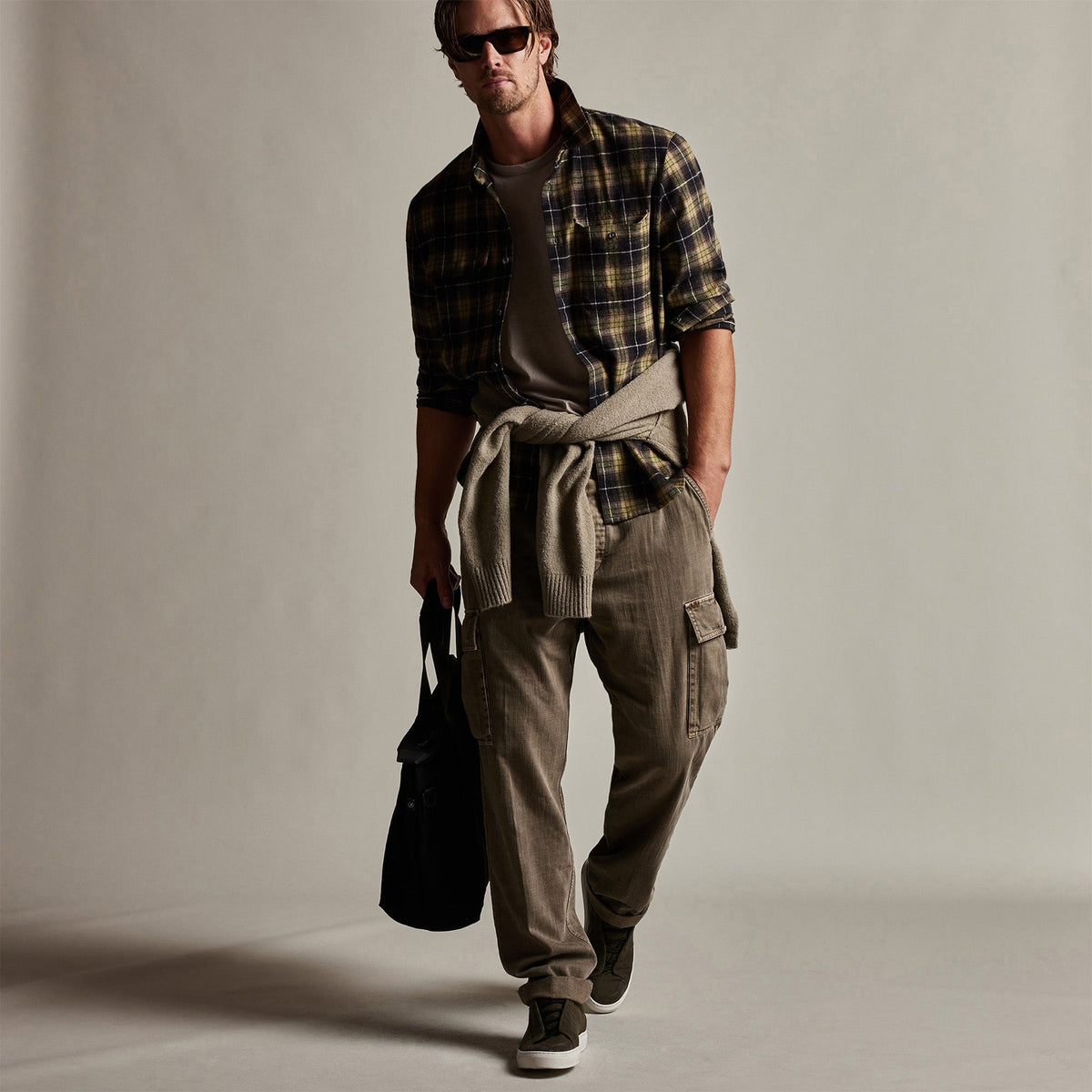 Plaid Flannel Shirt in Field | James Perse Los Angeles