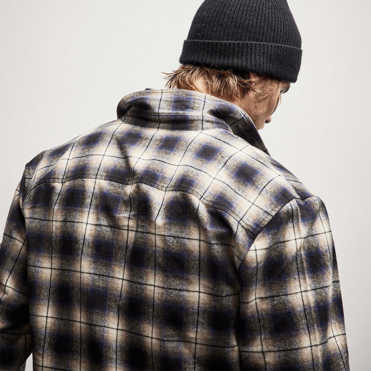 Plaid Flannel Shirt in Midnight | James Perse Los Angeles
