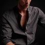 Cotton Linen Button Front Shirt - Magma Pigment | James Perse Los Angeles