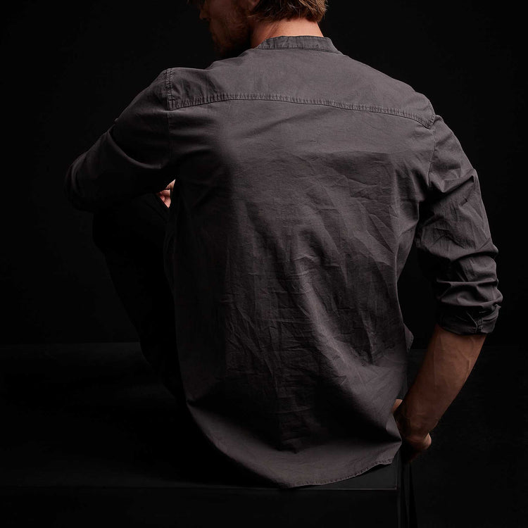Cotton Linen Button Front Shirt - Magma Pigment | James Perse Los Angeles
