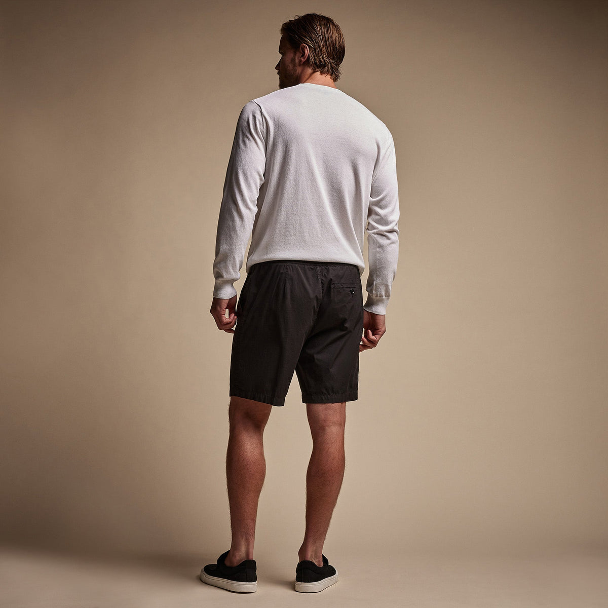 Cotton Linen Poplin Short in Black | James Perse Los Angeles