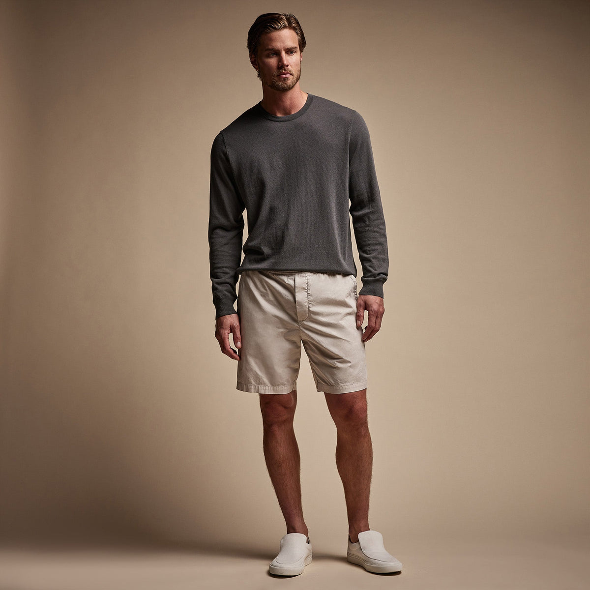 Cotton Linen Poplin Short in Salt Pigment | James Perse Los Angeles