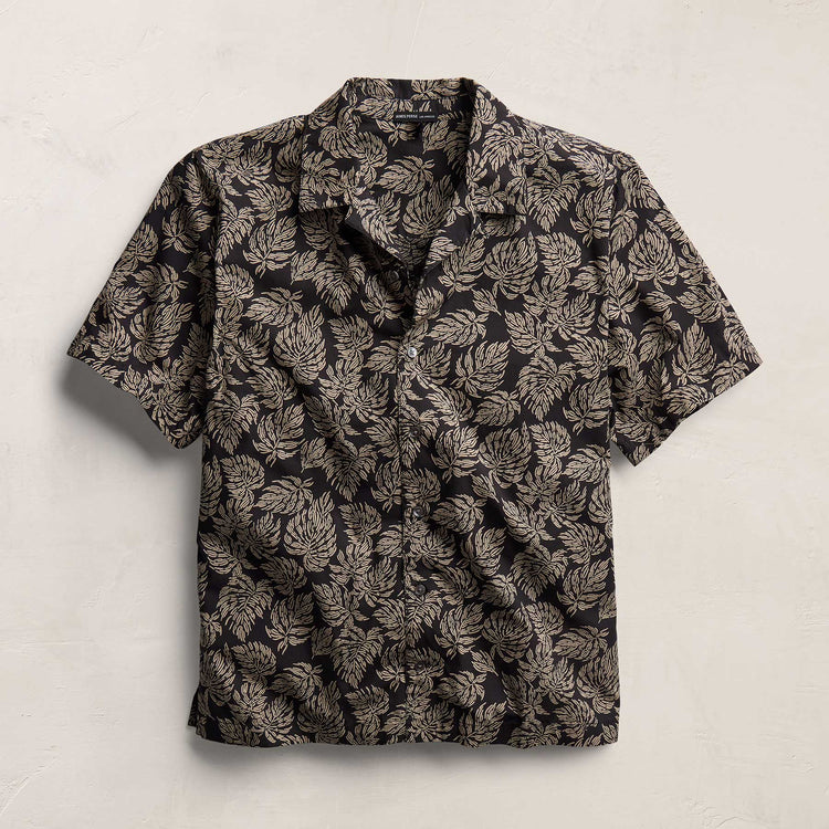Palm Printed Shirt in Black/Stone Pigment | James Perse Los Angeles