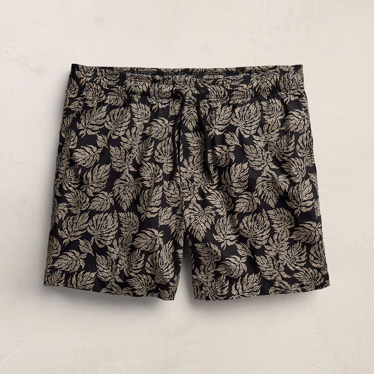 Palm Printed Short in Black/Stone Pigment | James Perse Los Angeles