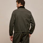 Suede Trimmed Track Jacket in Dark Olive/Black | James Perse Los Angeles