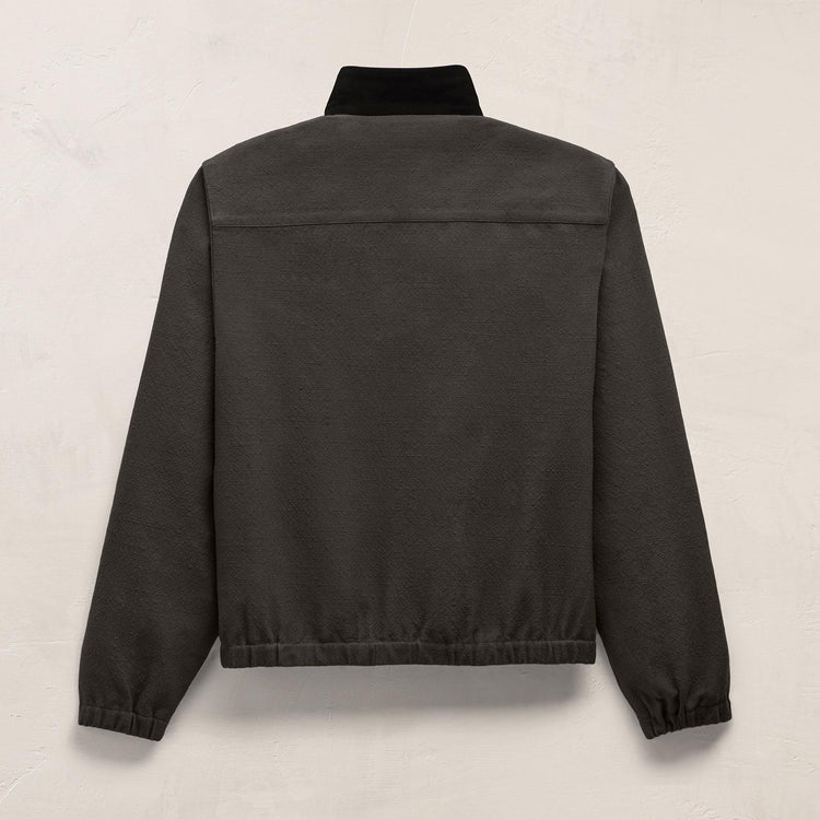 Suede Trimmed Track Pant In Dark Olive/Black | James Perse Los Angeles